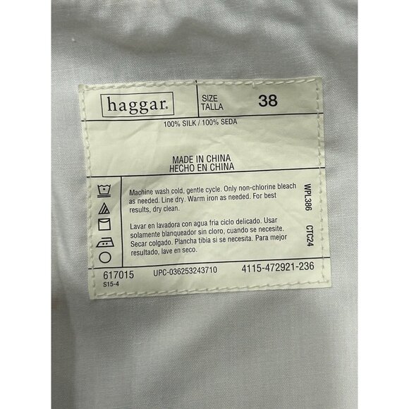 Haggar Mens Pleated Ivory Silk Shorts Size 38 With Pockets - Picture 5 of 8